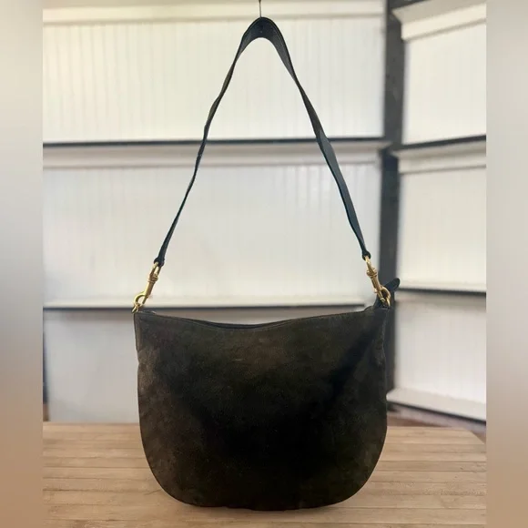 EUC RARE Gucci Dark Green Nubuck Hobo Shoulder Bag Purse - Picture 5 of 14